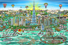 Charles Fazzino 3D Art Charles Fazzino 3D Art The Wonders of Dubai (DX)